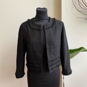 Karl Lagerfeld Black Blazer Fringe Jacket S/M NWT